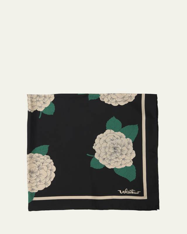Floral Print Silk Scarf